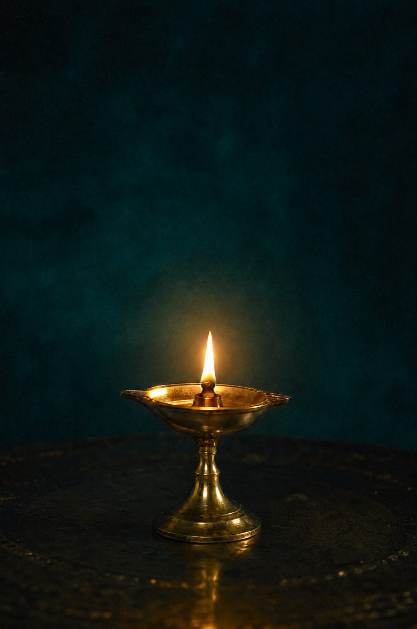 A single steady flame, glowing softly